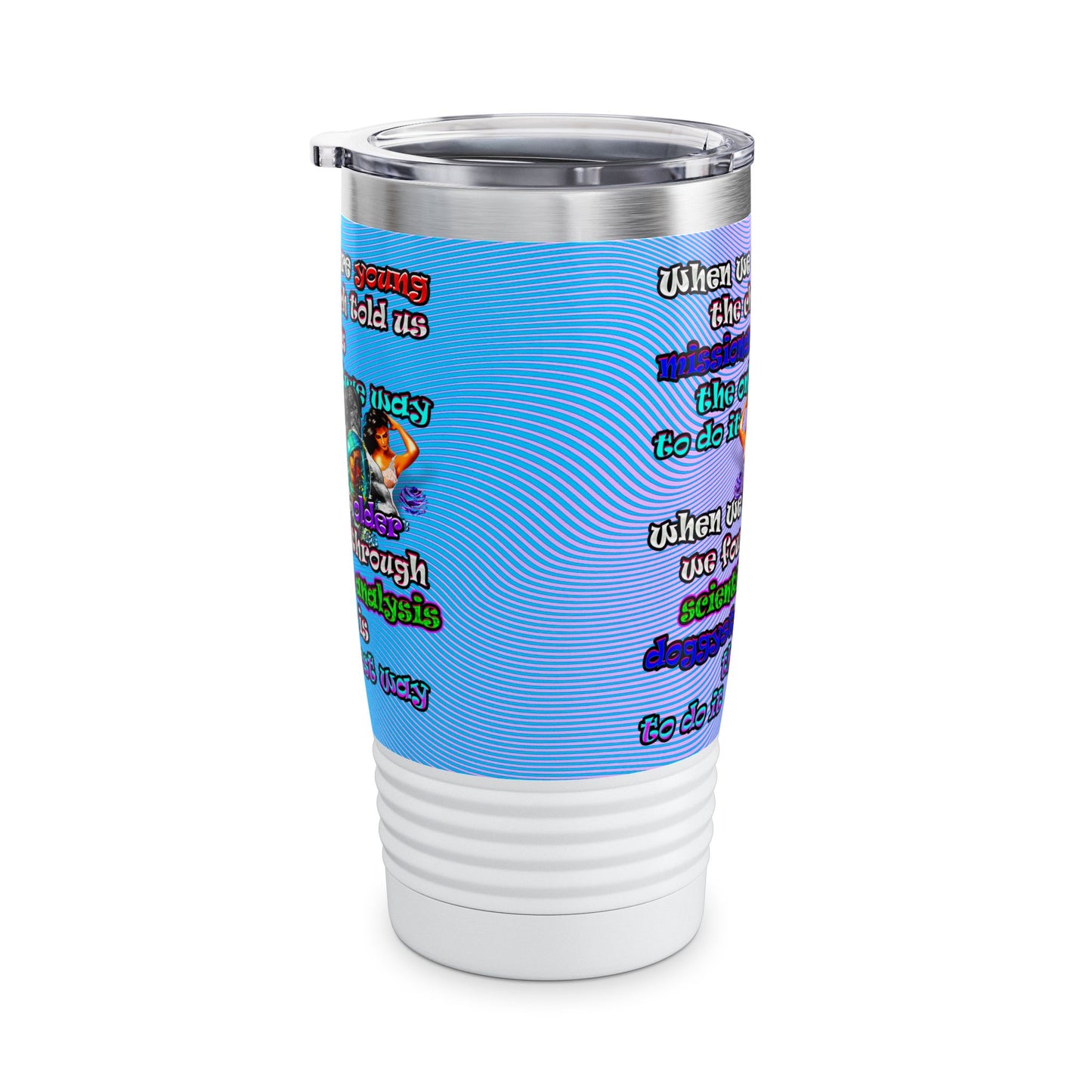 doggystyle - Ringneck Tumbler, 20oz (light blue-purple wave)
