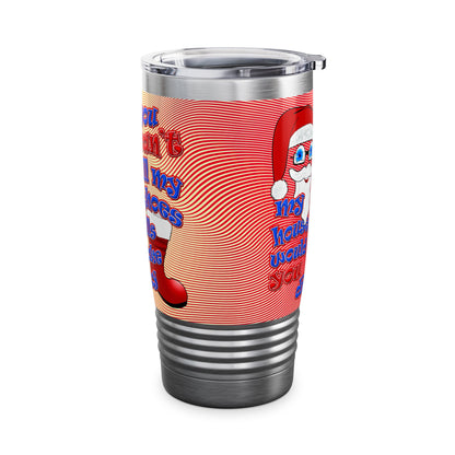 santa's shoes - Ringneck Tumbler, 20oz (yellow-orange wave)