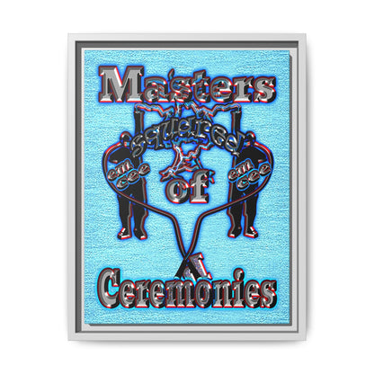 em cee squared - framed canvas art (faded blue)