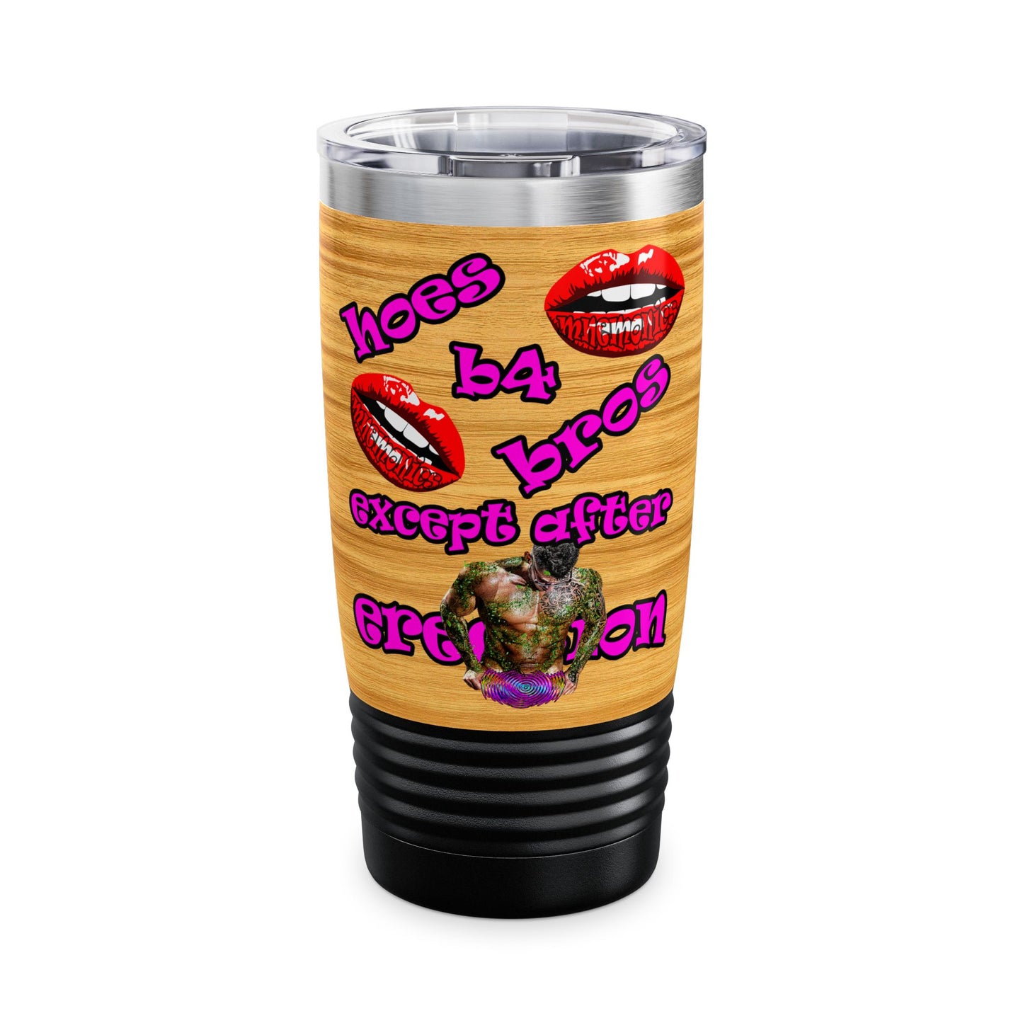 hoes b4 bros - Ringneck Tumbler, 20oz (butterscotch wood finish)