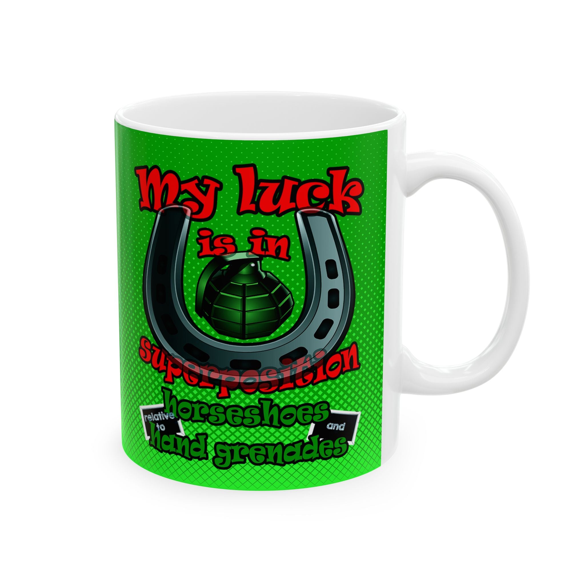 my luck - White Mug (logo green)