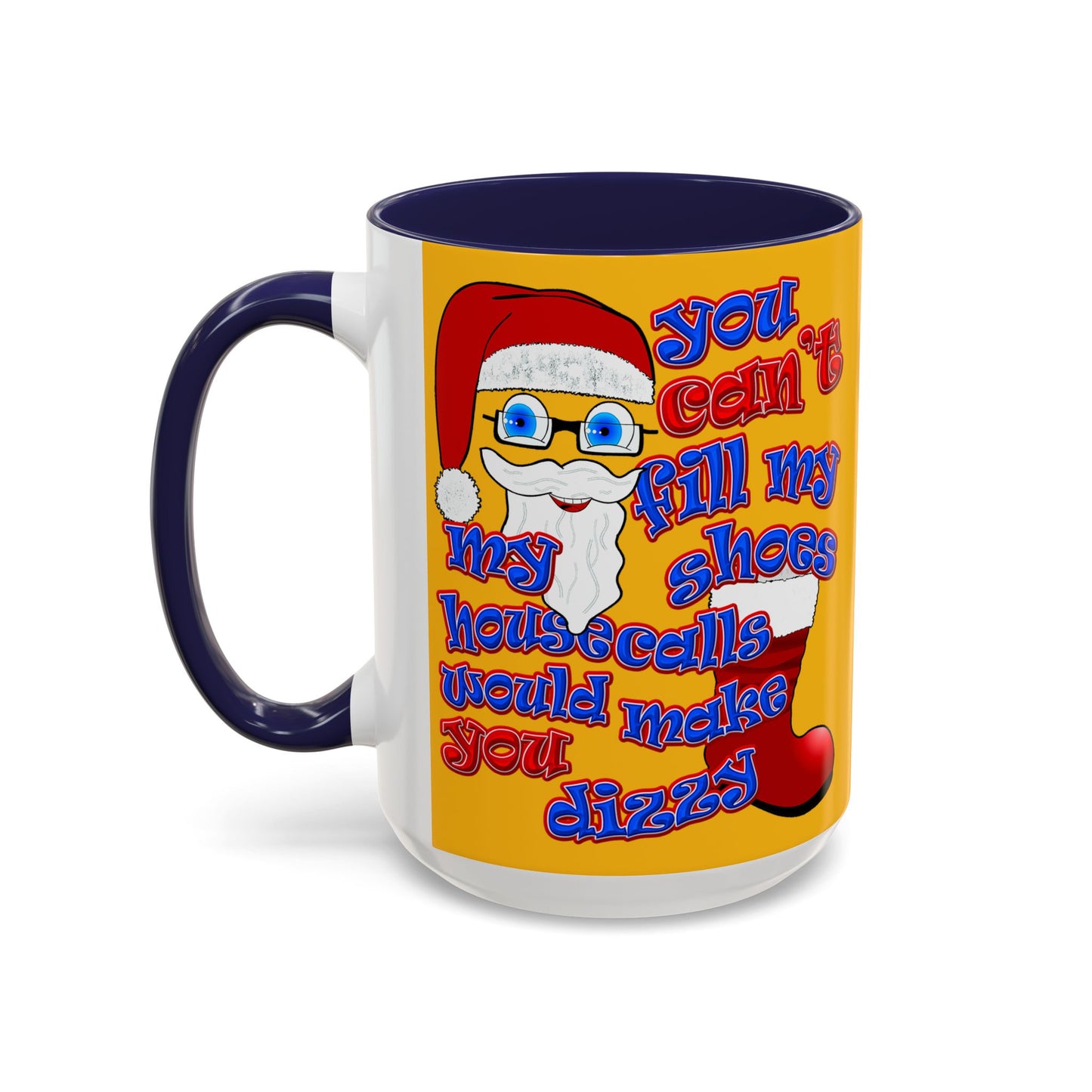santa's shoes - Accent Mug (yellow)