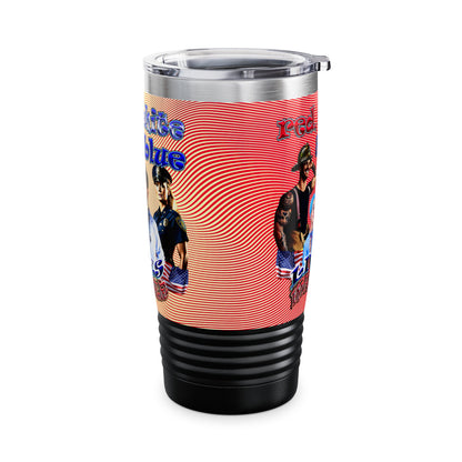 rw&b lives matter - Ringneck Tumbler, 20oz (yellow-orange wave)