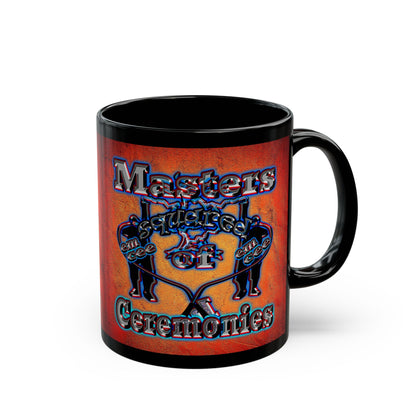 em cee squared - Black Mug (burnt orange)