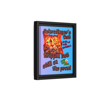 schrodinger's cat - framed canvas art (light blue-purple wave)