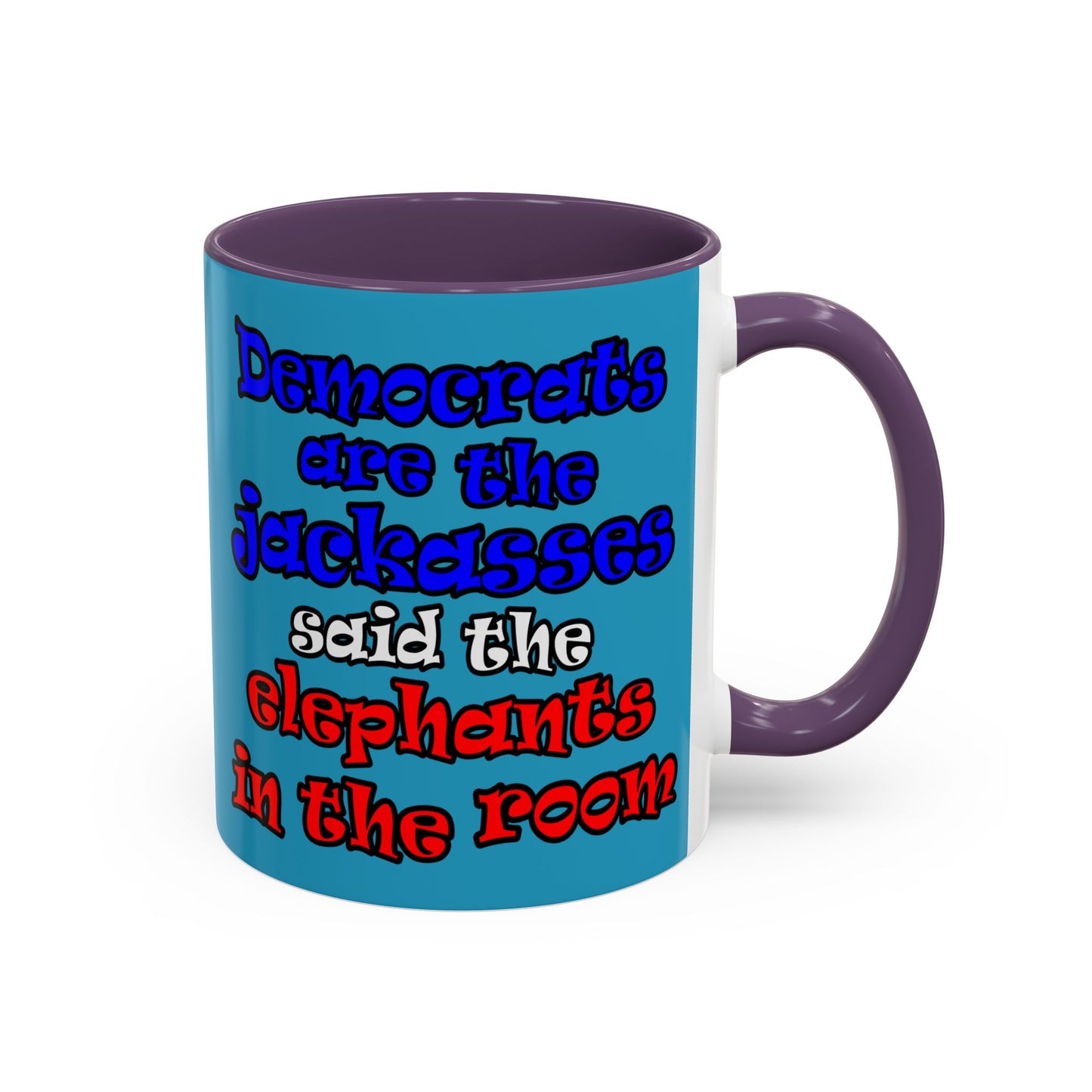 donkeys and elephants - Accent Mug (turquoise)