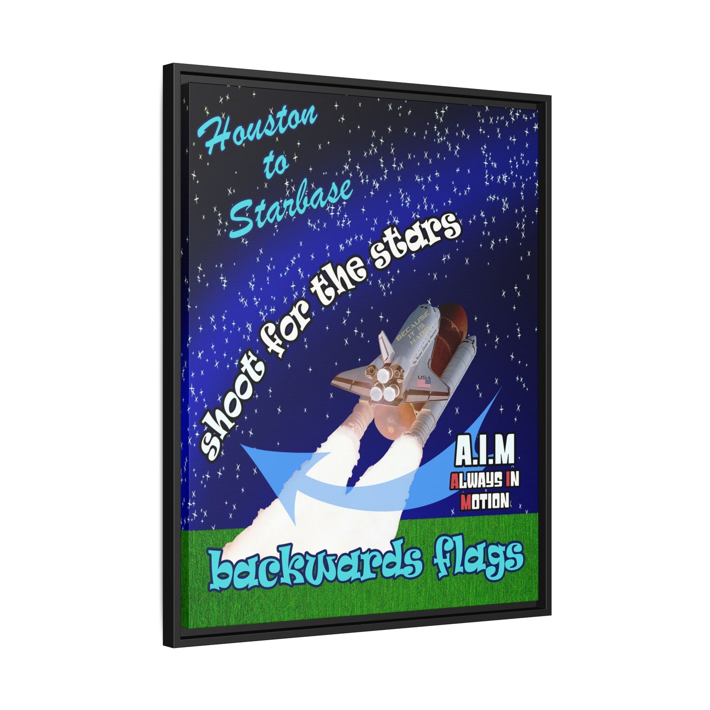 shoot for the stars - framed canvas art ('snoops' background)