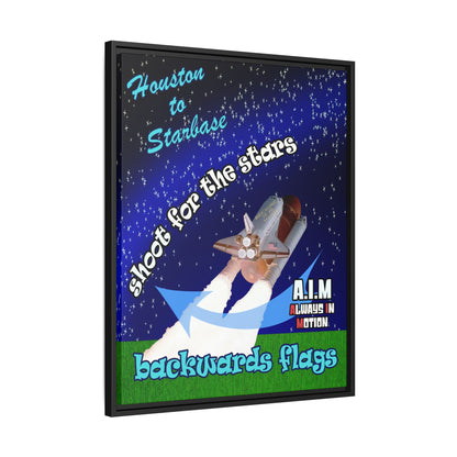 shoot for the stars - framed canvas art ('snoops' background)