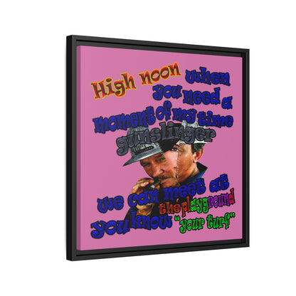 high noon - framed canvas art (light pink)