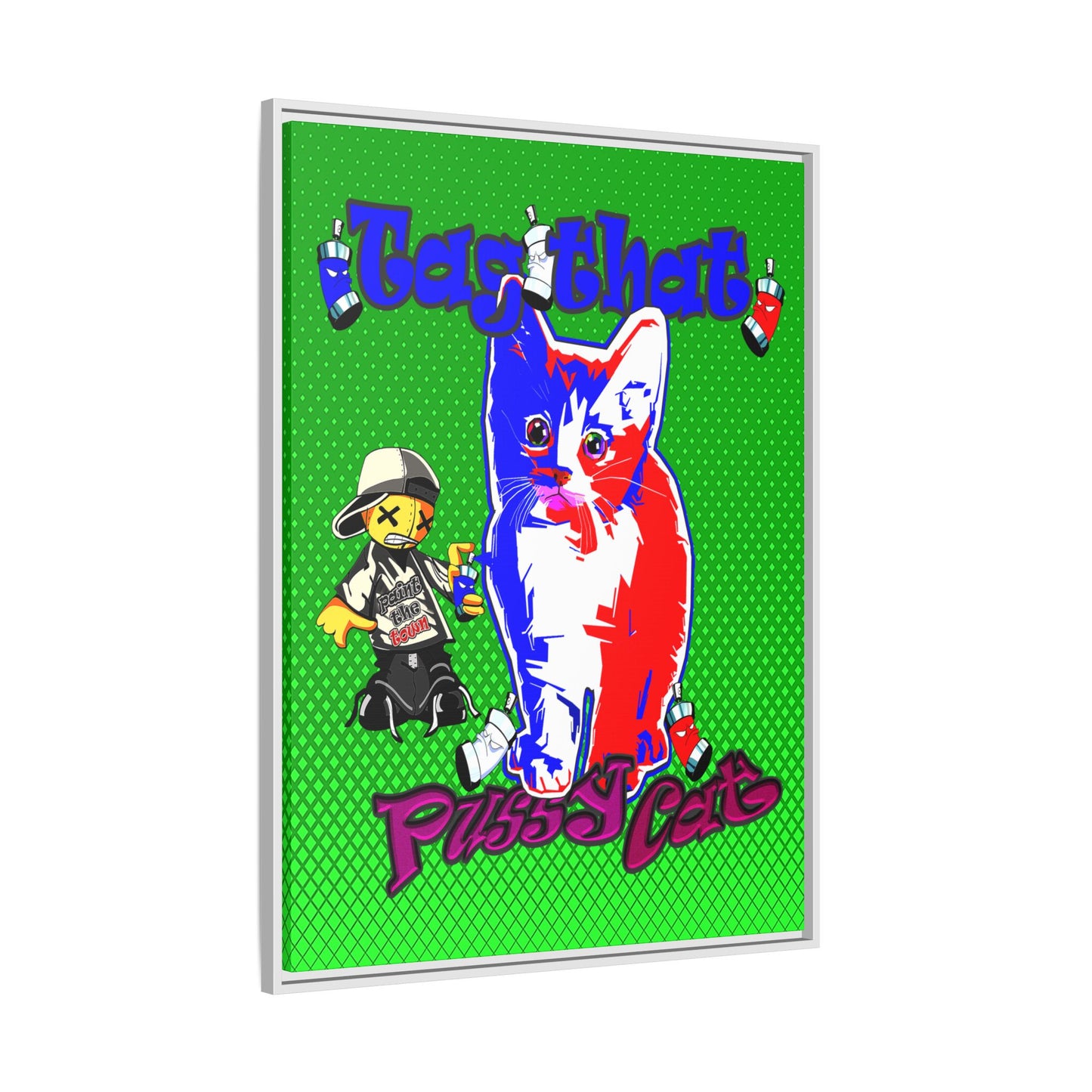 tag that - framed canvas art (logo green)