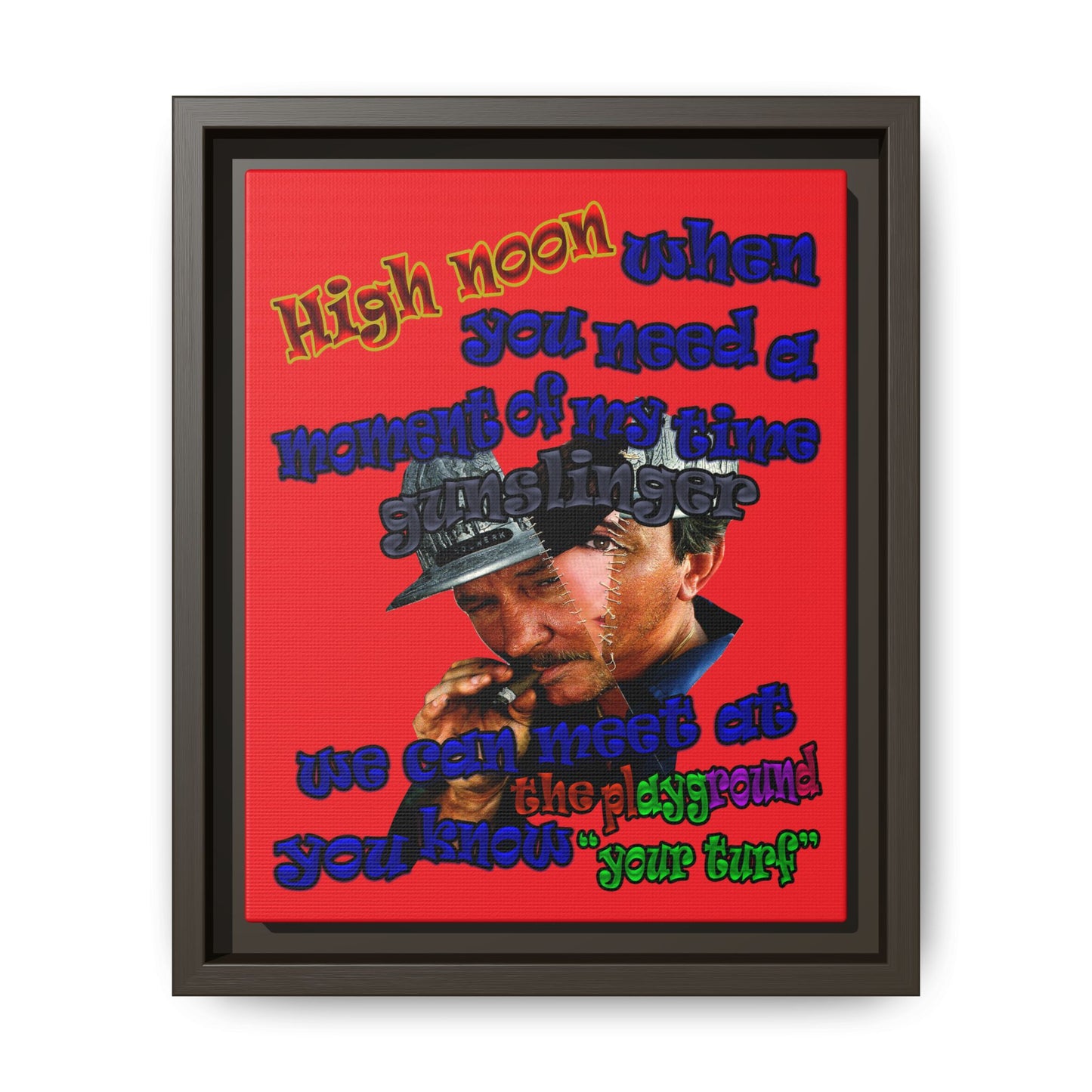 high noon - framed canvas art (red)