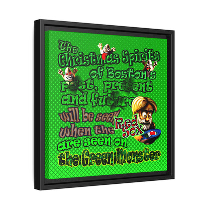 christmas spirits of boston - framed canvas art (logo green)