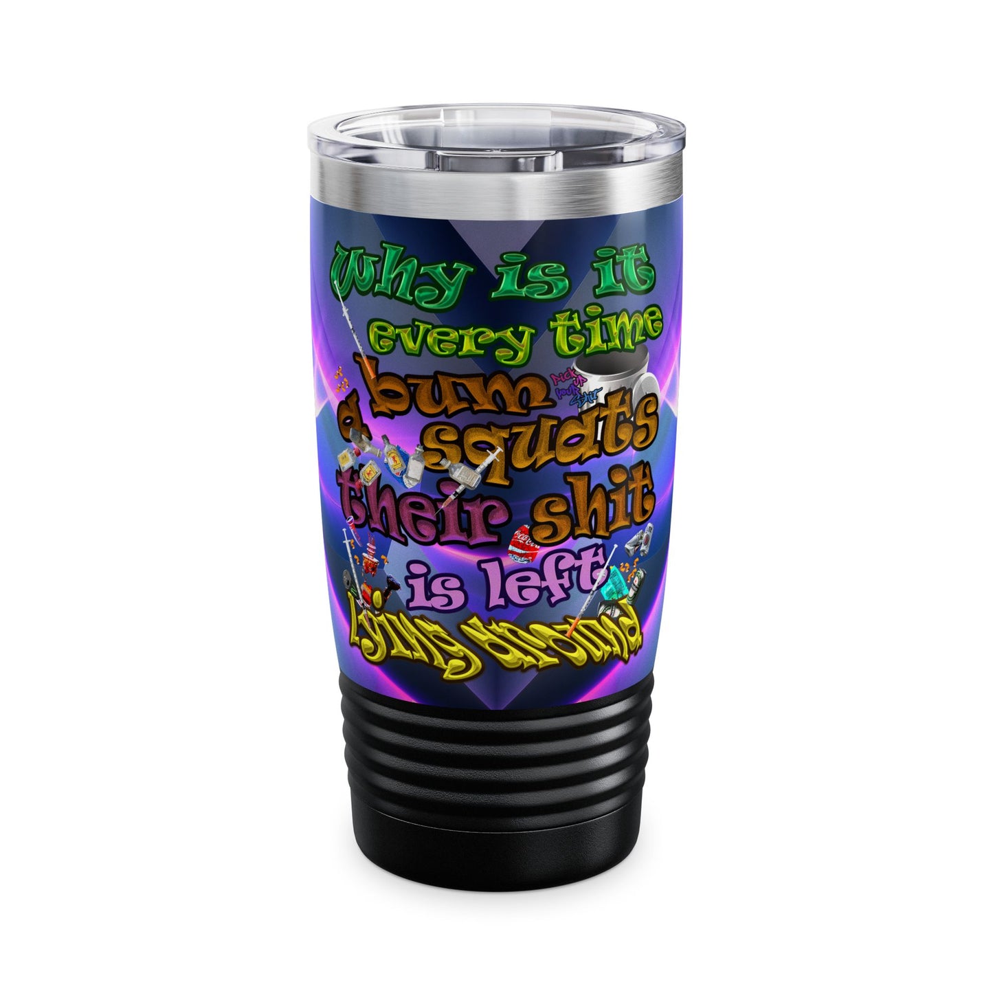the bum's shit - Ringneck Tumbler, 20oz (grey-pink wave)