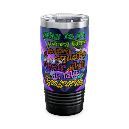 the bum's shit - Ringneck Tumbler, 20oz (grey-pink wave)