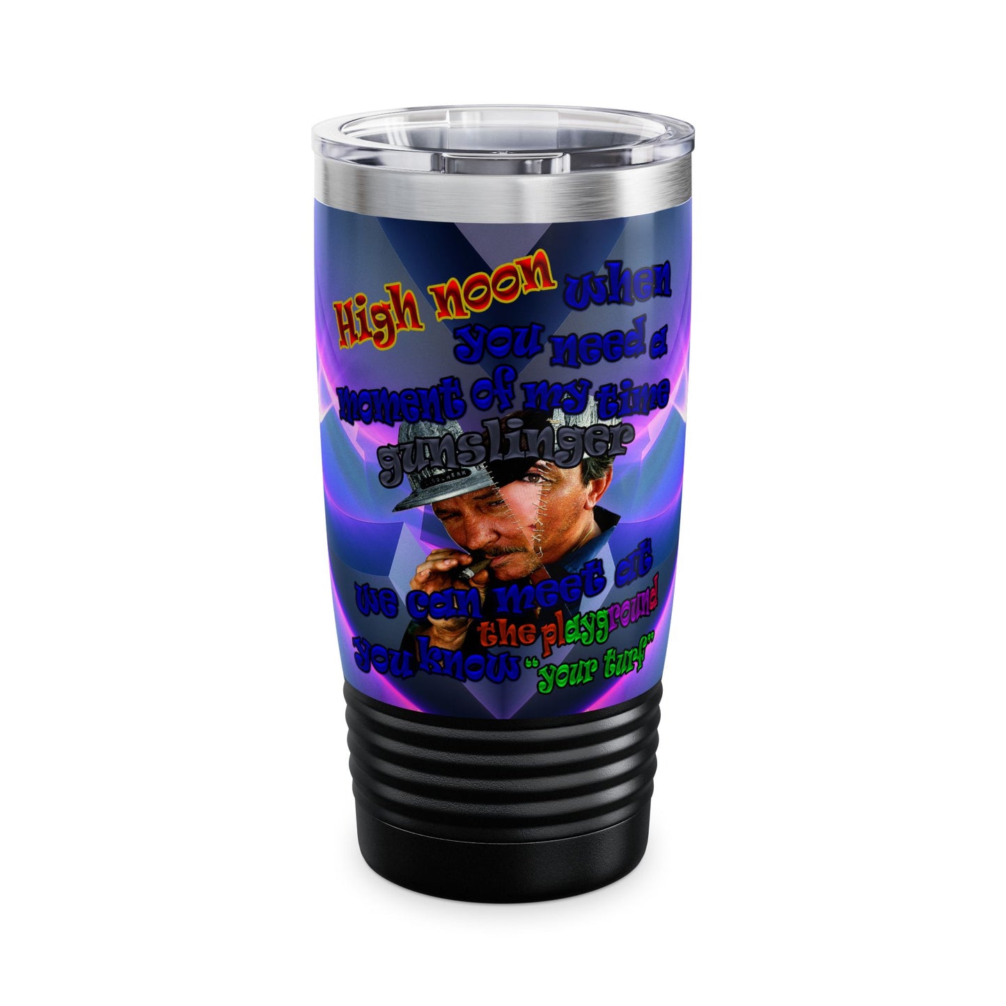 high noon - Ringneck Tumbler, 20oz (grey-pink wave)