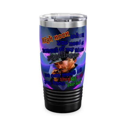 high noon - Ringneck Tumbler, 20oz (grey-pink wave)