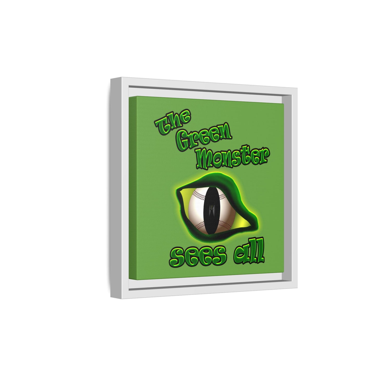 green monster - framed canvas art (green)