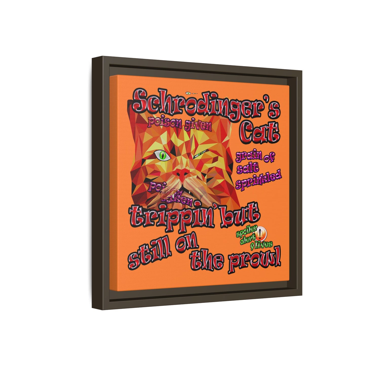 schrodinger's cat - framed canvas art (crusta)