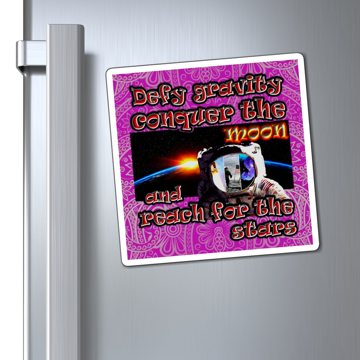 defy conquer reach - Magnets - (pink swirl)