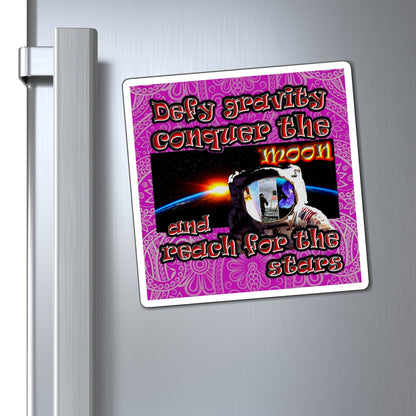 defy conquer reach - Magnets - (pink swirl)