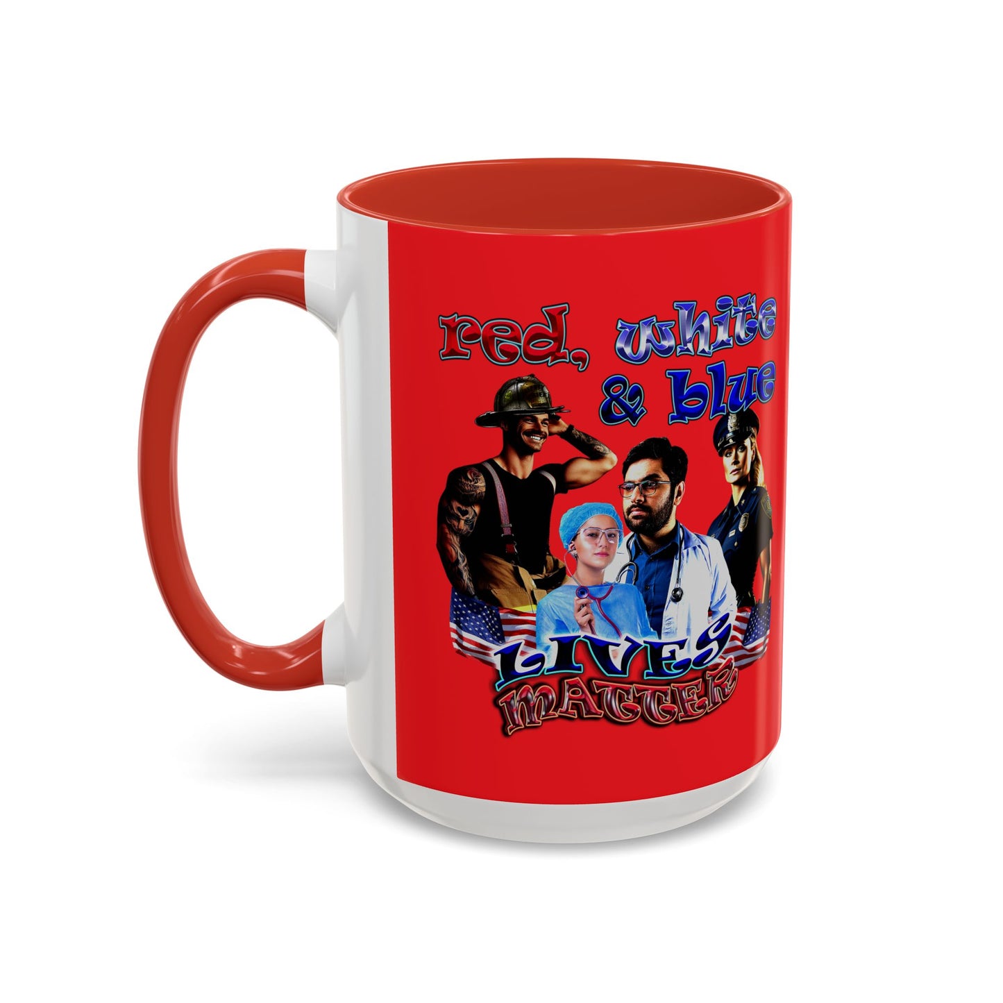 rw&b lives matter - Accent Mug (red)
