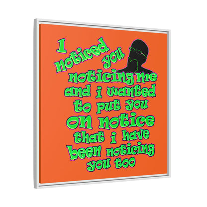 noticed you noticing - framed canvas art (orange)