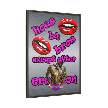 hoes b4 bros - framed canvas art (brushed nickel)