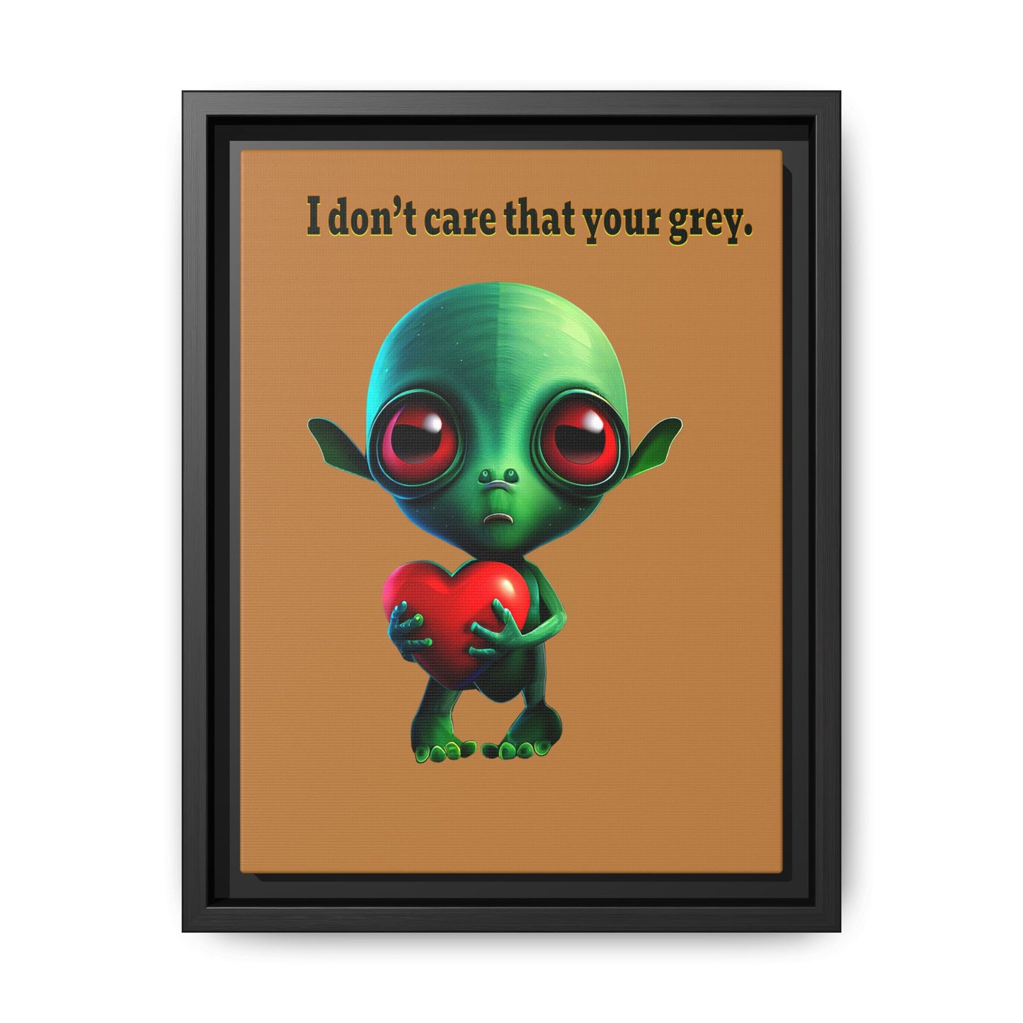I don't care that your grey - framed canvas art (light brown)