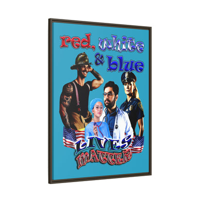 rw&b lives matter - framed canvas art (turquoise)