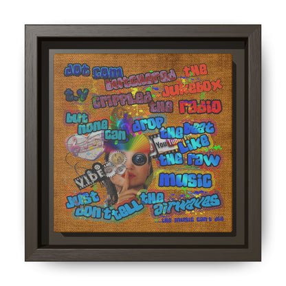 drop the beat - framed canvas art (brown papyrus)
