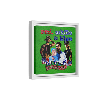 rw&b lives matter - framed canvas art (green turf)
