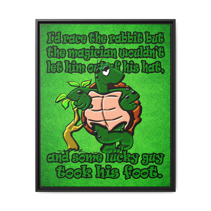 turtle race - framed canvas art (green turf)