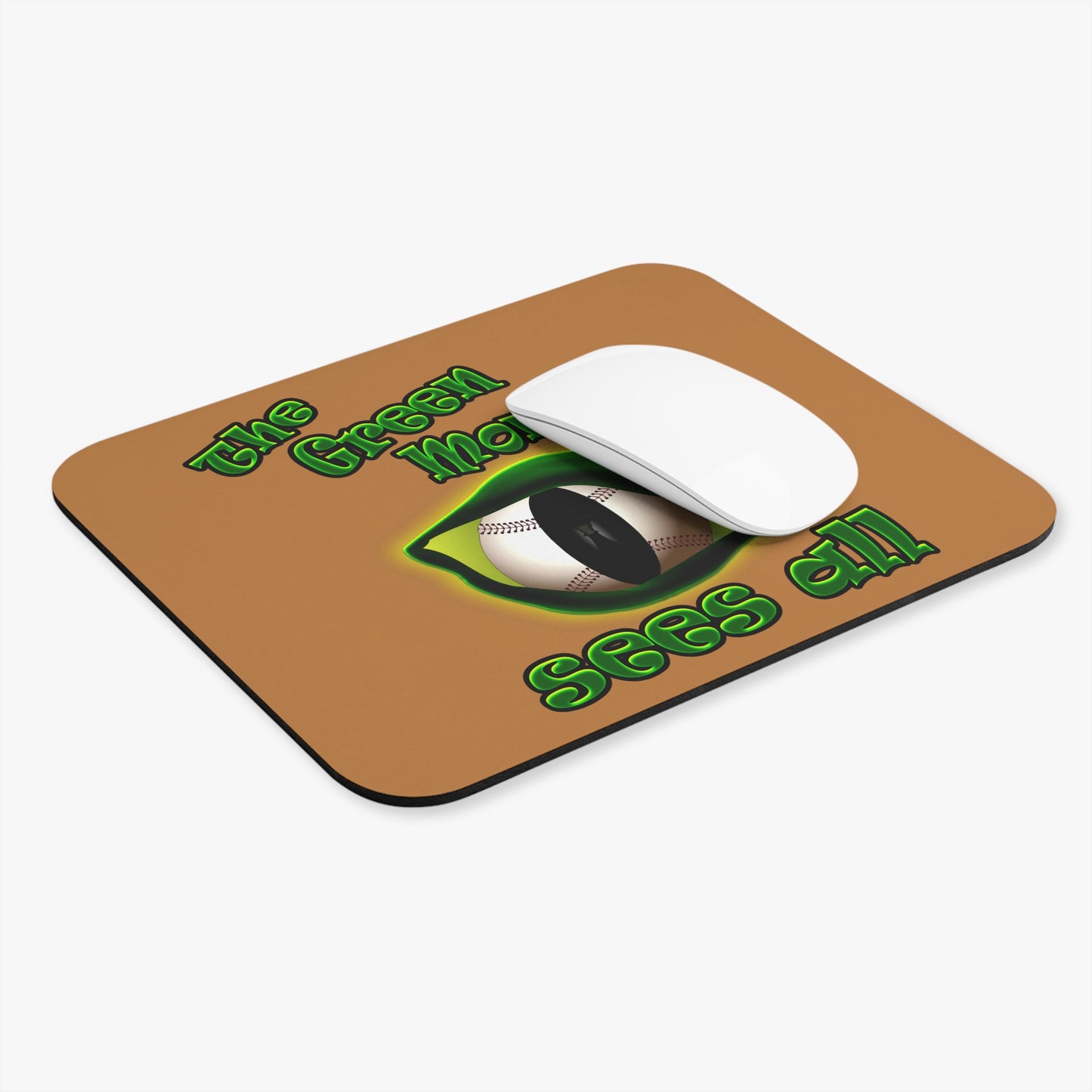 green monster - Mouse Pad (Rectangle) (light brown)