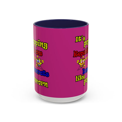 popping like popcorn - Accent Mug (pink)