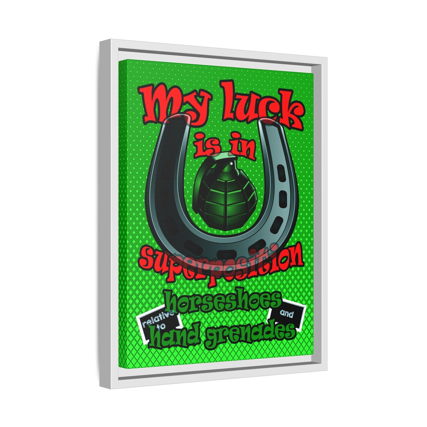 my luck - framed canvas art (logo green)