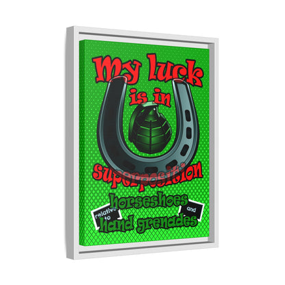 my luck - framed canvas art (logo green)