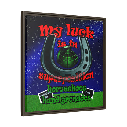 my luck - framed canvas art ('snoops' background)