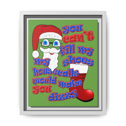 santa's shoes - framed canvas art (green)