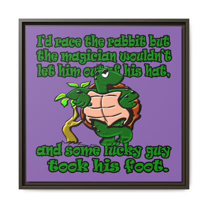 turtle race - framed canvas art (light purple)