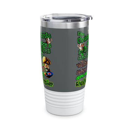 christmas spirits of boston - Ringneck Tumbler, 20oz (dark grey)