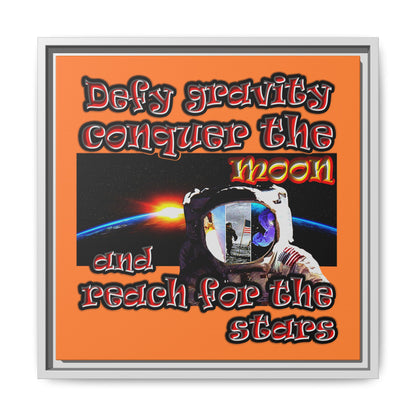defy conquer reach - framed canvas art (crusta)