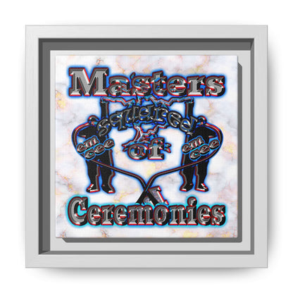 em cee squared - framed canvas art (white marble)