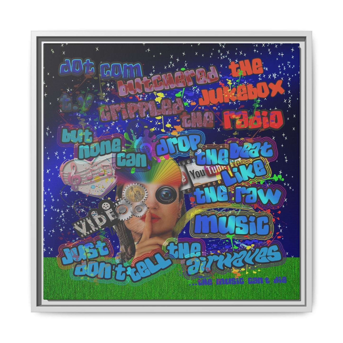 drop the beat - framed canvas art ('snoops' background)