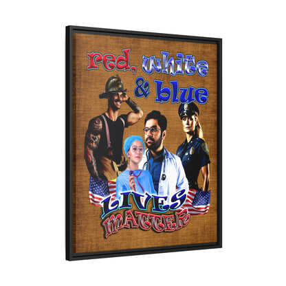 rw&b lives matter - framed canvas art (brown papyrus)