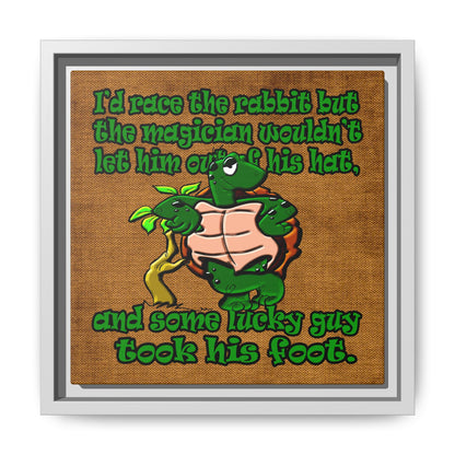 turtle race - framed canvas art (brown papyrus)