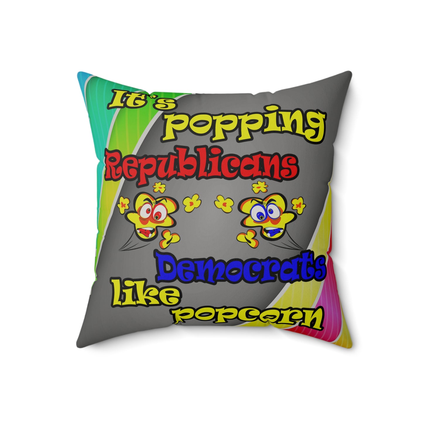 popping like popcorn - Faux Suede Square Pillow - (rainbow split)