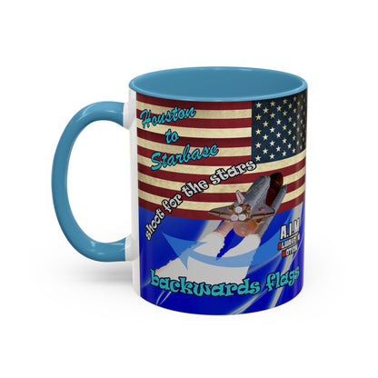shoot for the stars - Accent Mug (blue-white wave)