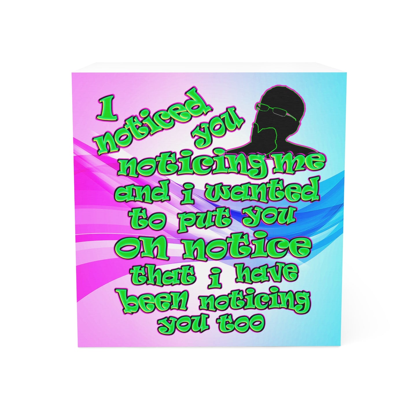 noticed you noticing - note cube (light blue-pink wave)