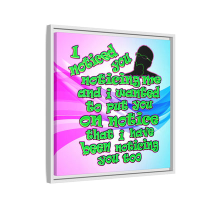 noticed you noticing - framed canvas art (light blue-pink wave)