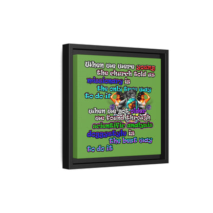 doggystyle - framed canvas art (green)
